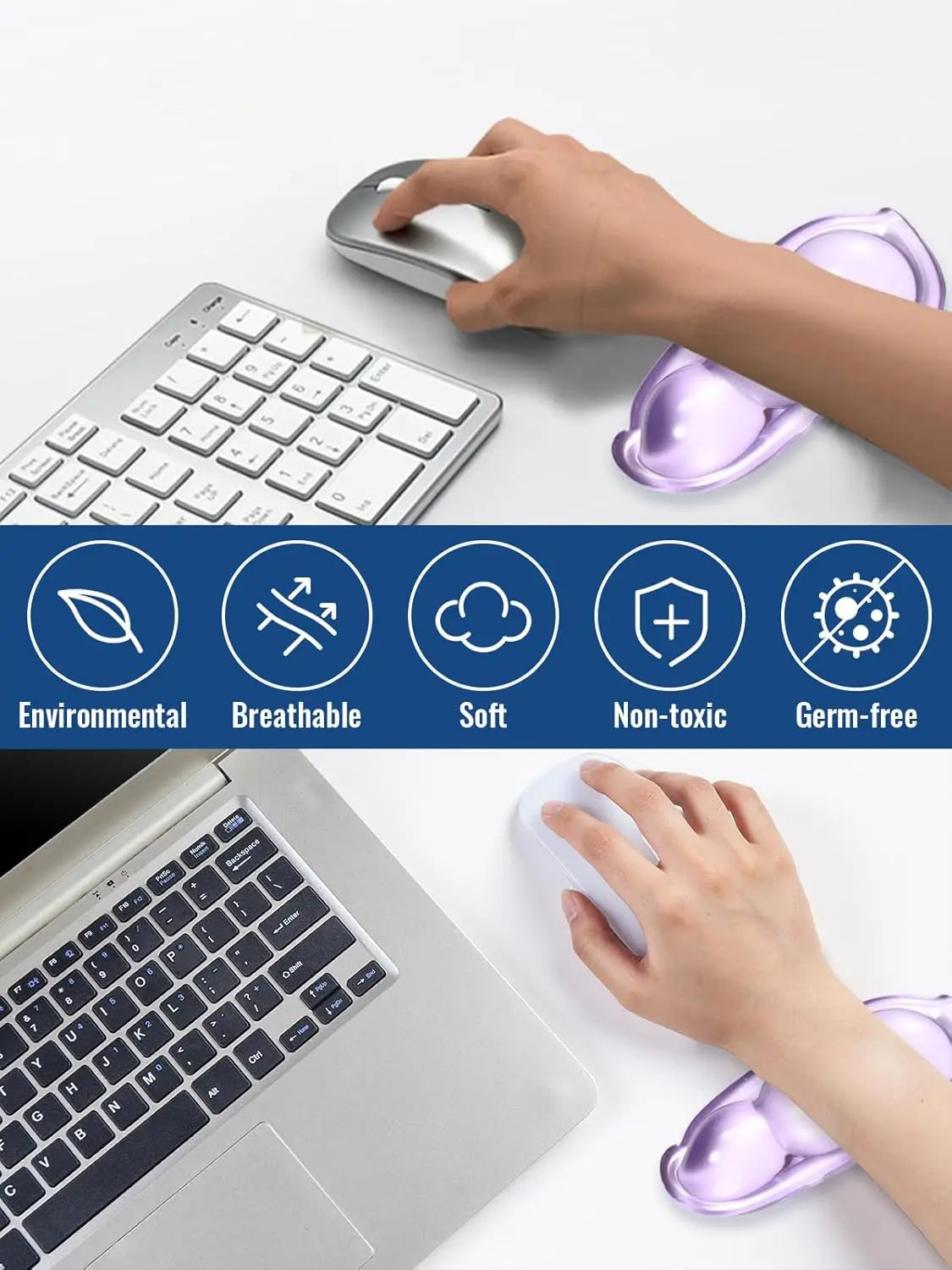 Clear Gel Wrist Rest for Keyboard and Mouse, Silicone Keyboard Wrist Rest, Cute Ergonomic Wrist Rest for Keyboard Mouse ﻿