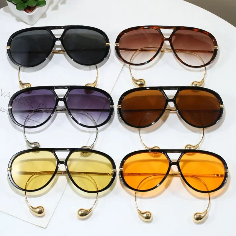 JNPCXI Oversize Unique Pilot Sunglasses Fashion Punk Sun Glasses Shades UV400