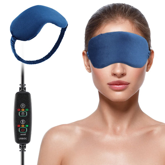 USB Heated Eye Mask Reusable Hot Compress Eye Mask Eye Massager For Sleeping Eye Puffiness Anti Dark Circle Patch Eye Care Belt