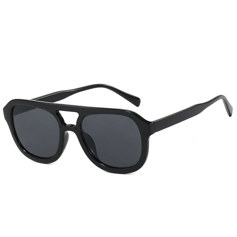 JNPCXI Double Bridges Square Women Sunglasses Fashion Black Orange Frame Men Retro Punk Sun Glasses Shades UV400