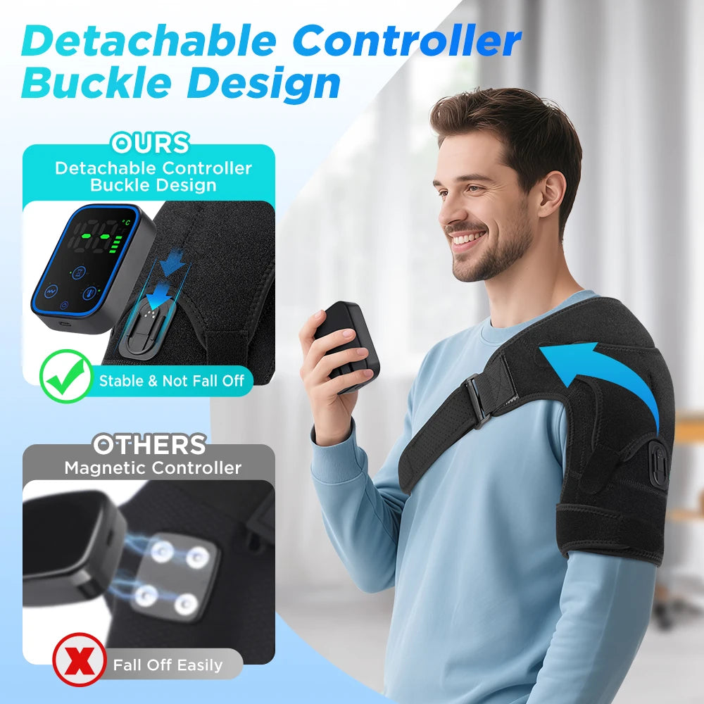 Electric Shouldert Heating Pad Vibration Heated Shoulder Muscle Relax Belt Wireless Mobile Phone Control Shoulder Support Brace