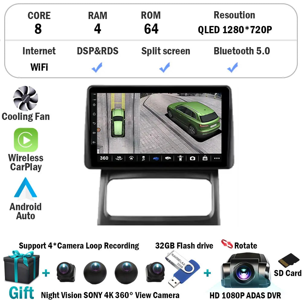 Android 15 Car Radio Carplay For Renault Clio 2 BB CB 2001 - 2012 Navigation GPS Android Auto Screen Stereo 5G Wifi BT DSP