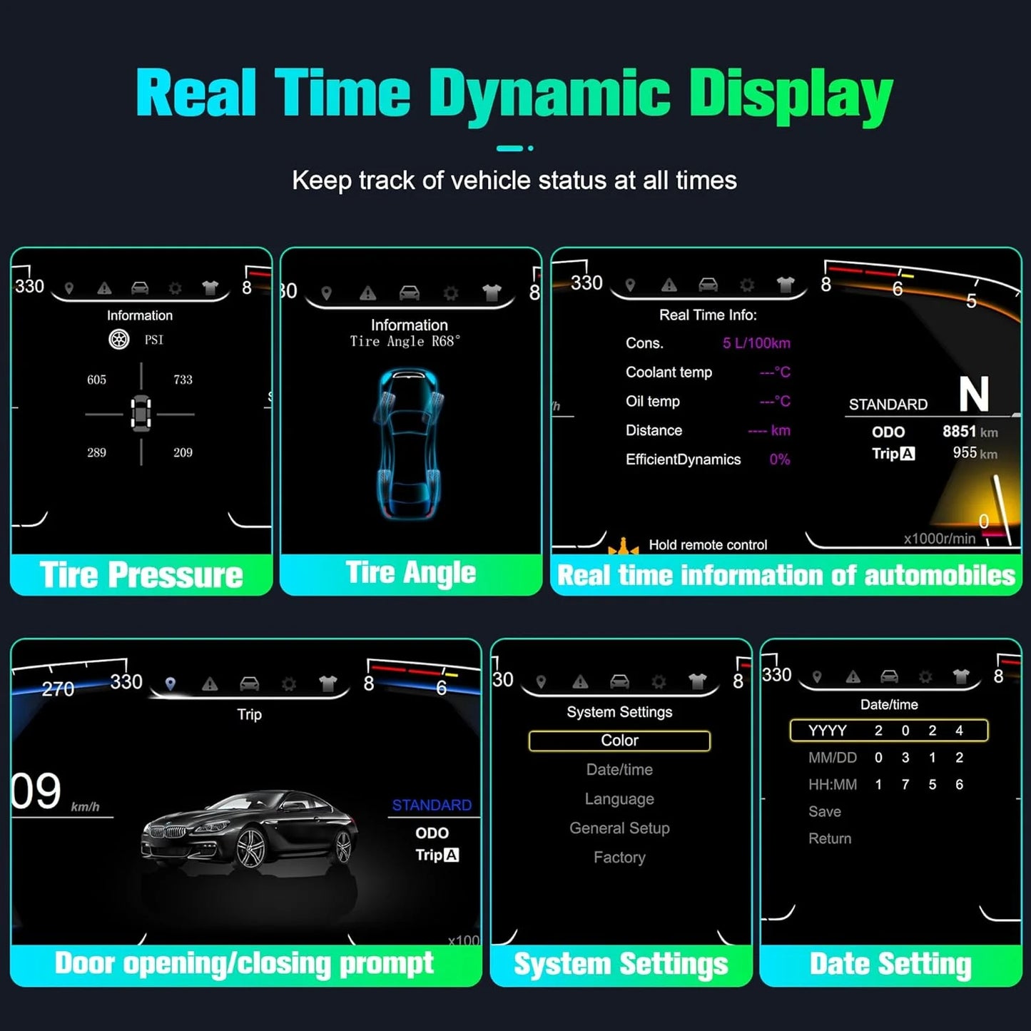 12.3-inch cluster digital instrument panel suitable For BMW 5 Series F10 F11 F18 F01 F02 F03 F06 X3 X4 X5 X6 speedometer