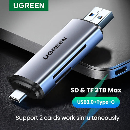 Card Reader USB3.0&USB C to SD MicroSD TF Thunderbolt 3 for Laptop Smart Memory