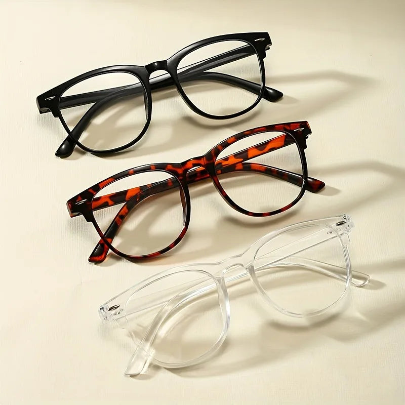 1 Pair of Retro Fashion Glasses Transparent Lenses Suitable for Both Men and Women Versatile
