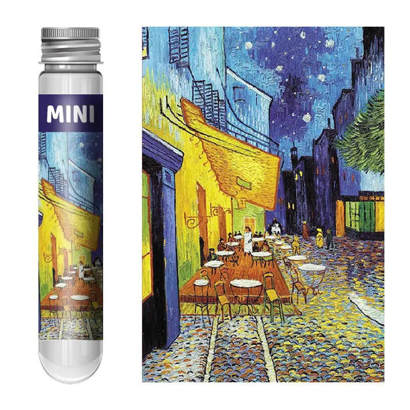 150pcs test tube jigsaw puzzle Van Gogh Painting Puzzles with Puzzle Storage Tray Plastic Sorting Tray Jigsaw Aids