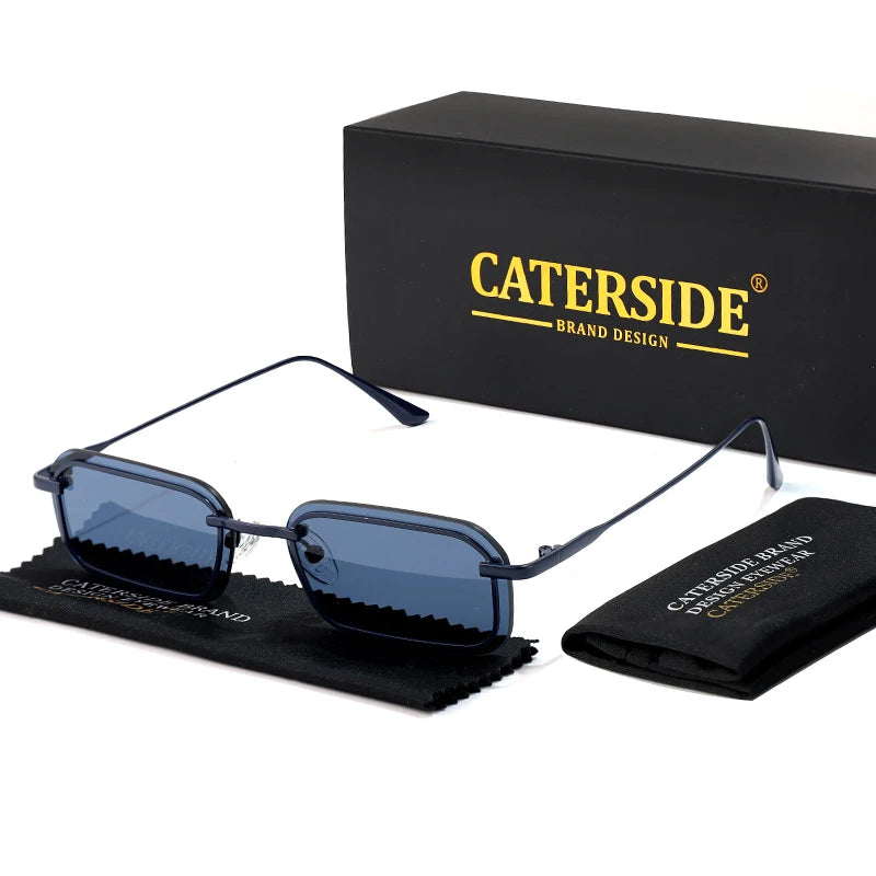 CATERSIDE Retro Punk Sunglasses Men's Square Small Frame Sun Glasses Women Personalized Outdoor Sports Eyewear Summer UV400
