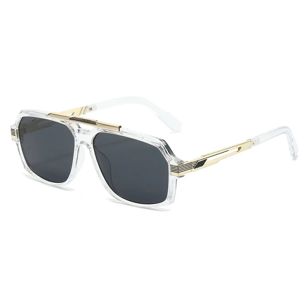 JNPCXI New Retro Double Bridges Square Women Sunglasses Fashion Trending Blue Gradient Shades UV400 Men Sun Glasses