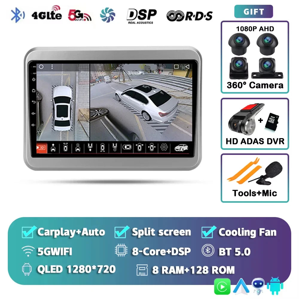 For Suzuki Spacia 2 II 2017 - 2023 2K 12+256 QLED Android 15 CarPlay Car Radio Multimedia Video Player GPS stereo Head Unit 4G