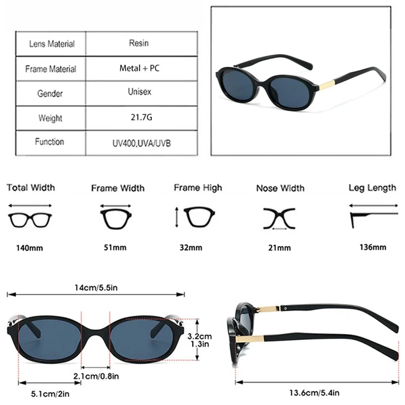 JNPCXI New Oval Sunglasses Women Punk Gradient Shades UV400 Men Trending Leopard Tea Sun Glasses
