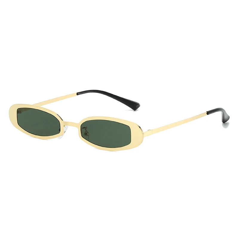 JNPCXI New Retro Small Oval Metal Women Sunglasses Shades UV400 Retro Punk Men Clear Lens Frame