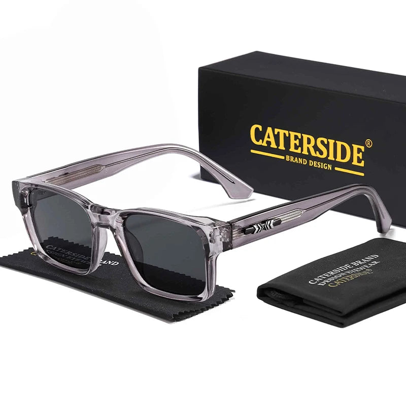 CATERSIDE Fashion Men's Square Sunglasses Brand Design Core Insert Leg Sun Glasses Women's Outdoor Travel Party Glasses