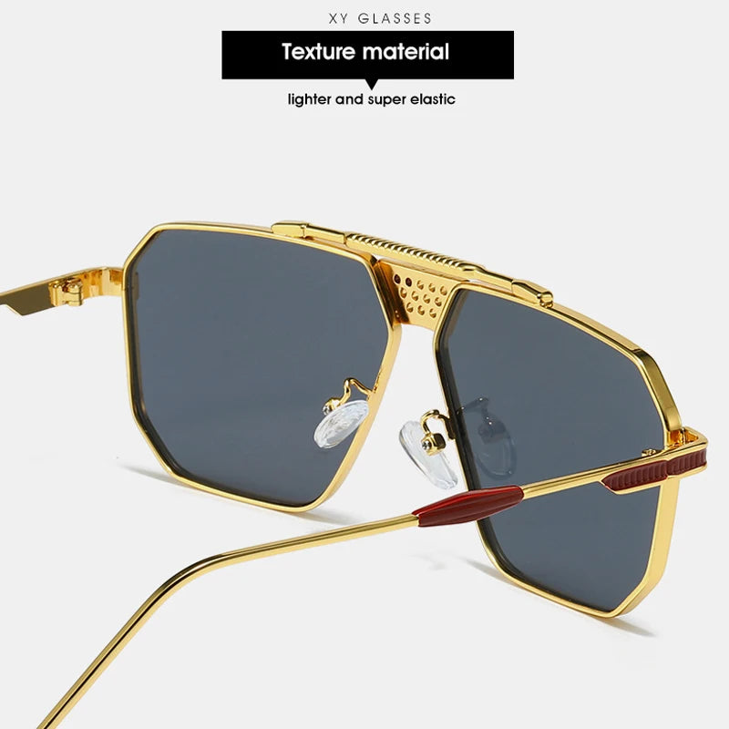 JNPCXI Retro Quality Metal Square Women Luxury Sunglasses Shades UV400 Fashion Gradient Men Sun Glasses