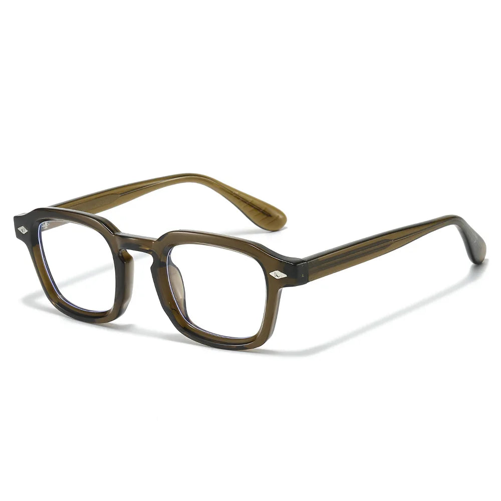 JNPCXI New TR90 Square Candy Color Women Sunglasses Retro Rivets Men Trending Tea Sun Glasses Shades UV400