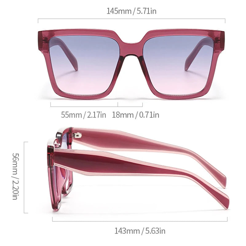 JNPCXI New Vintage Square Sunglasses Men Women Retro Purple Sun Glasses Unisex Ins Popular Shades Women Eyewear UV400