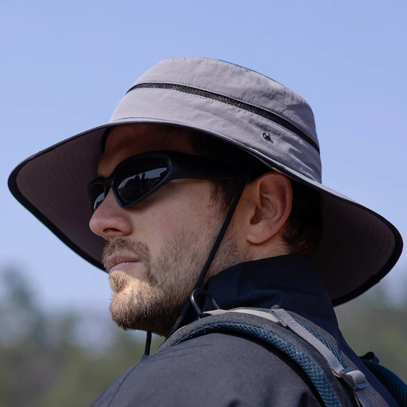 Xinbaoguan 100% Polyester 9248 Summer Big brim Sunshade and Sunscreen Hat for Men and Women Colored Quick Drying Fisherman Hat