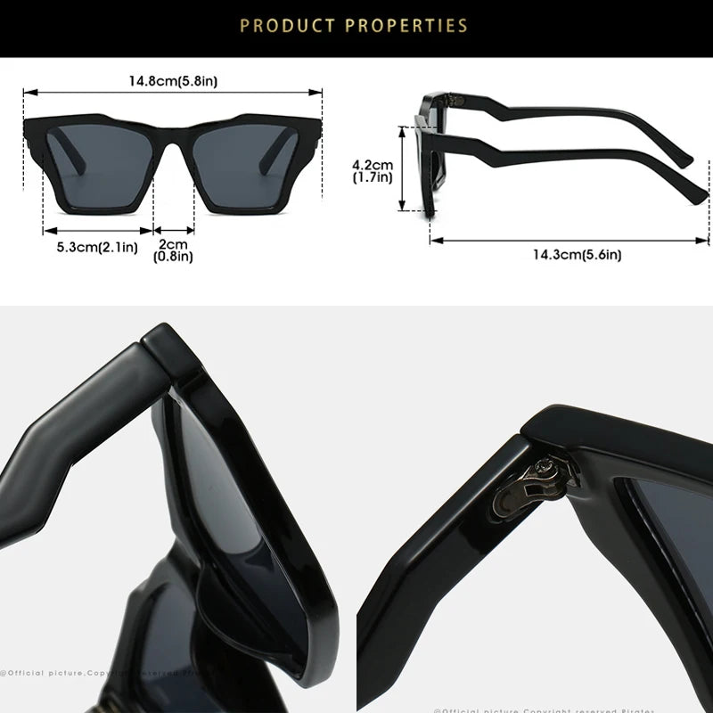 JNPCXI New Square Luxury Women Sunglasses UV400 Leopard Print Gradient Shades Men Sun Glasses