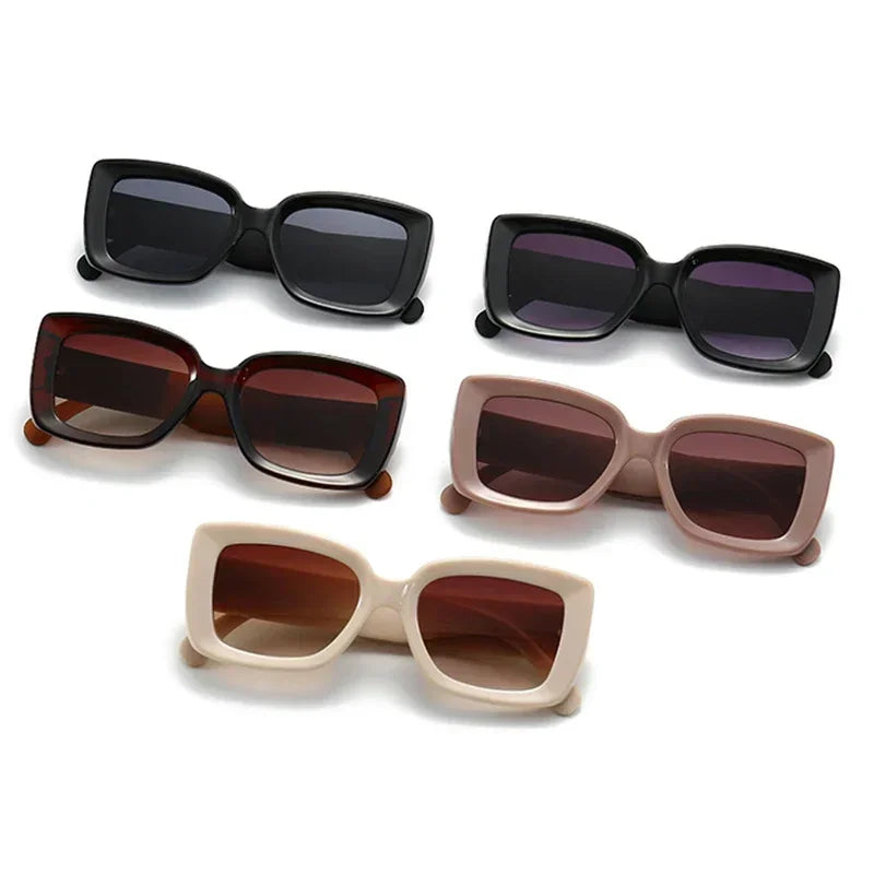 JNPCXI Square Fashion Sunglasses Women Shades UV400 Retro Gradient Men Trending Sun Glasses
