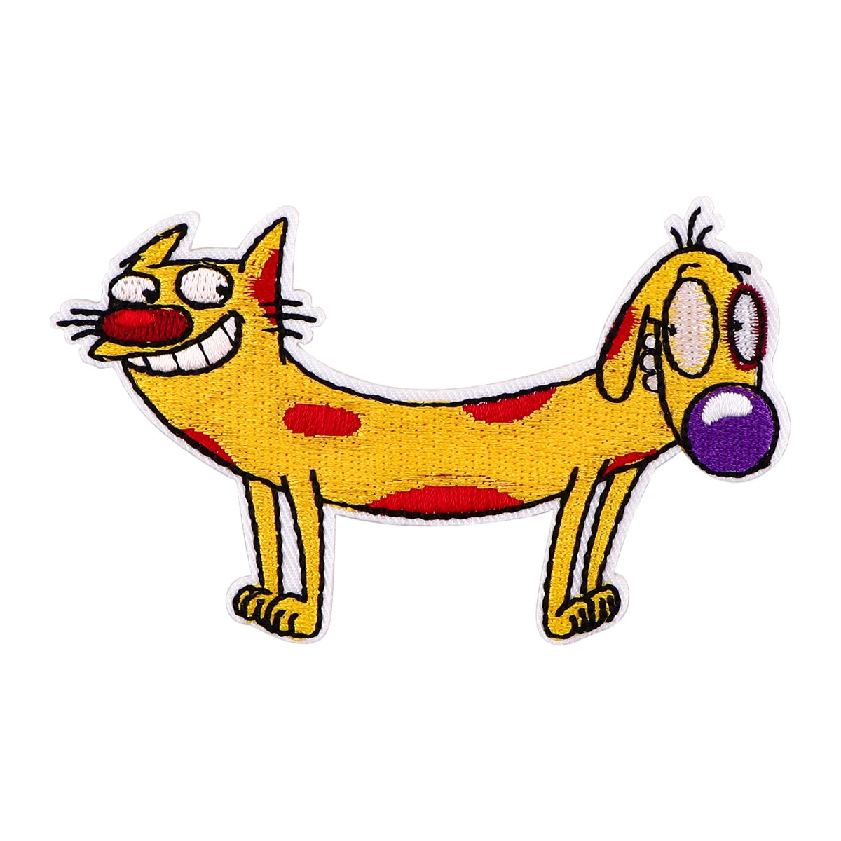 AD2859 Cartoon Dog Patches On Clothes Funny Animal Iron on Embroidered Patches For Clothing DIY Stripes Applique Accessory