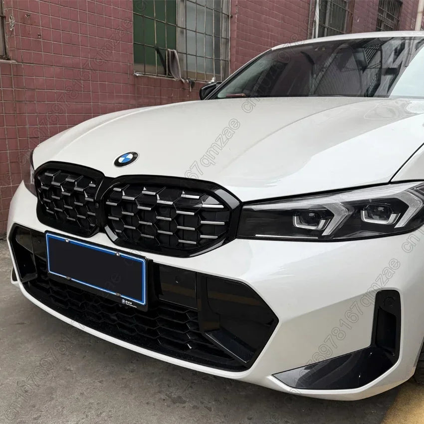 For BMW 3 Series G20 G21 2022-2025 330i 320d M340i Front Kidney Double Slat Diamond Grille Grill Center Grid Mesh Tuning Part