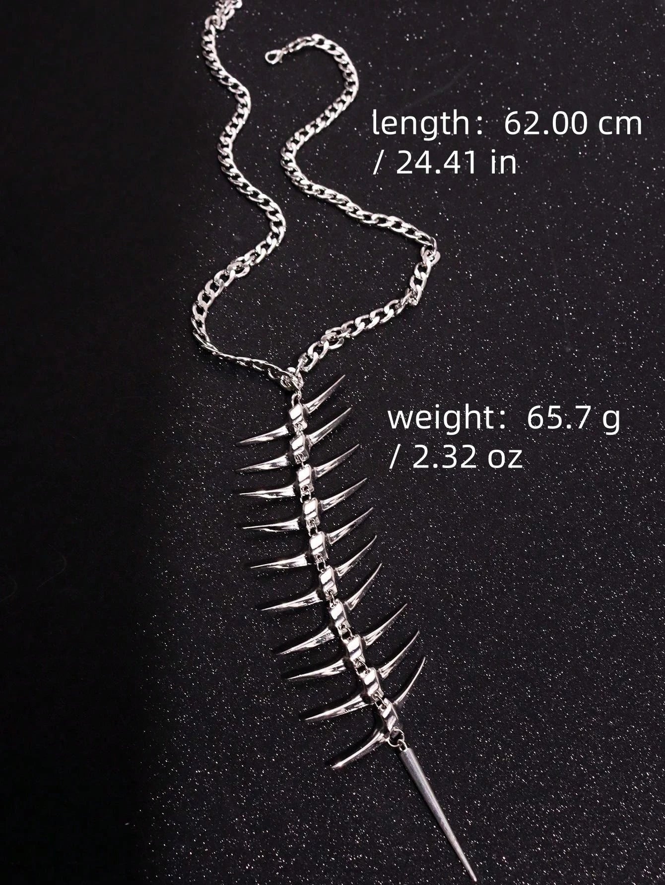 Avant Garde Gold Spine Back Chain Necklace for Women Statement Fishbone Body Jewelry for Backless Dress