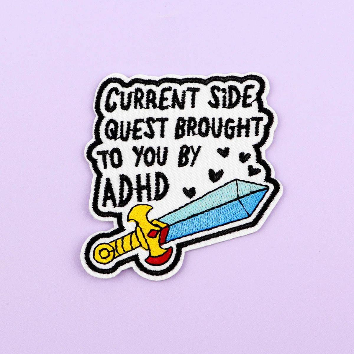 ADHD Quotes Iron On Patch Clothes Patch For Clothing Sword Embroidered Patch Garment Apparel Accessories Sewing Stickers
