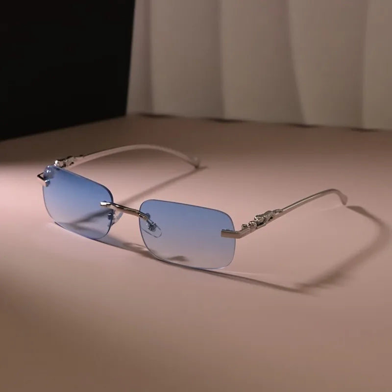 Retro Rimless Fashion Glasses for Men And Women - Simple Style PC Mirror Lens Ideal for And Everyday Wear