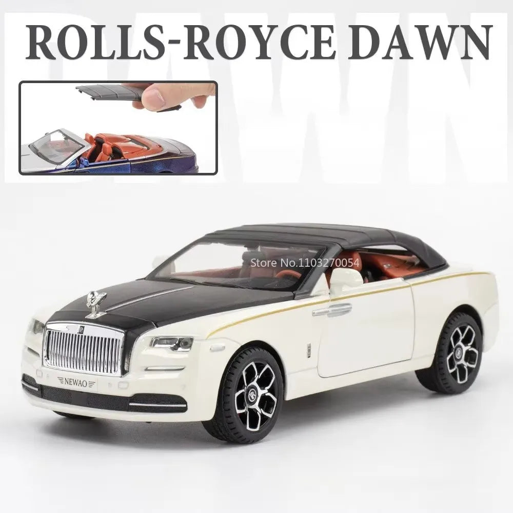 1:24 Rolls Royce Spectre Dawn Alloy Street Cars Model Door Opened Sound Light Pull Back Front Wheel Steering Vehices Adult Gifts