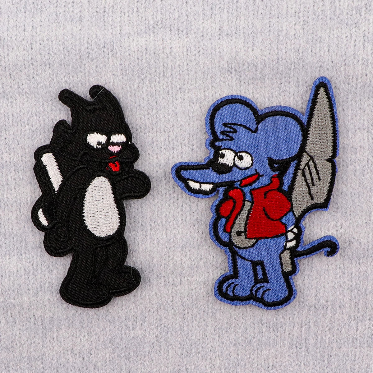 Cartoon Character Patches On Clothes Cute Mouse Iron on Embroidered Patches For Clothing DIY Stripes Applique Accessory