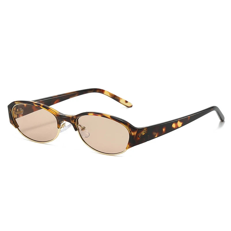 JNPCXI New Ins Popular Fashion Oval Sunglasses Women Retro Punk Shades UV400