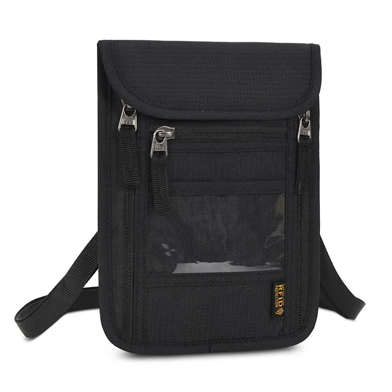 RFID Protection Passport Holder Travel Neck Pouch Anti-theft Wallet Hidden Money Document Card Holder Waterproof Large Organizer