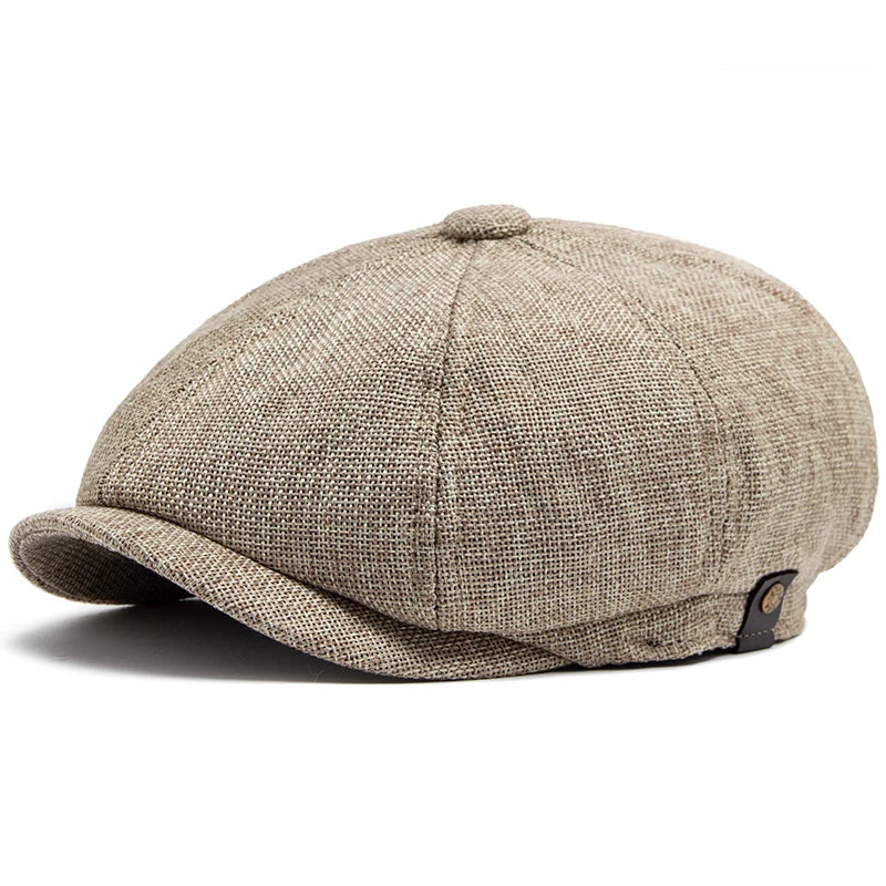 New Vintage Newsboy Caps Summer Linen Beret Men Women Fashion Retro Luxury Sun Visor Hip Hop Casual Hat Daily Wear