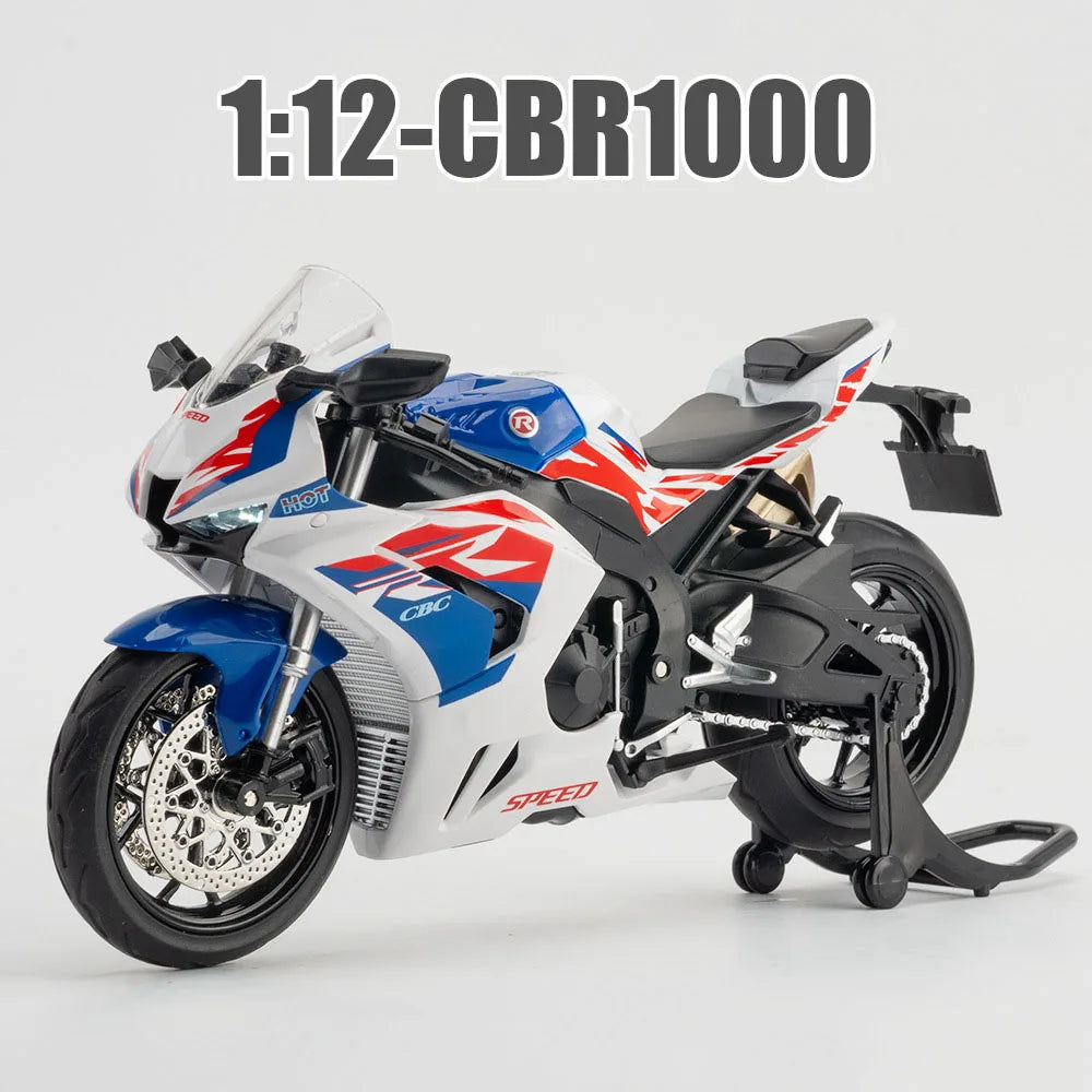 1:12 Honda CB650 CBR1000 Miniature Motorbicycle Alloy Diecast Model Toys Car Sound Light Shock Absorption Cars Boy Birthday Gift