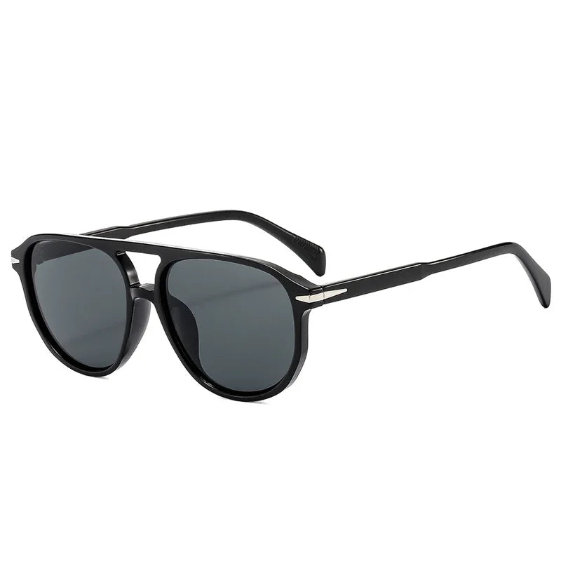JNPCXI Retro Double Bridges Pilot Men Rivets Sunglasses UV400 Fashion Women Luxury Sun Glasses Black Orange Shades