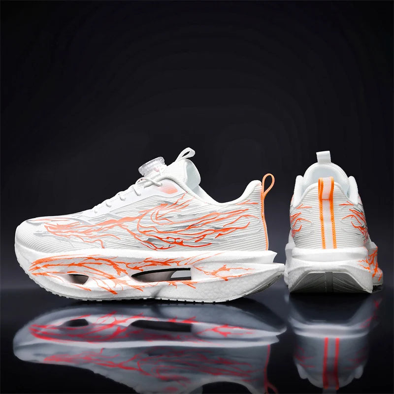 Men Running Shoes Carbon Plate Speciality Marathon Sports Shoes Breathable Lightweight Women's Comfortable Nonskid Sneakers