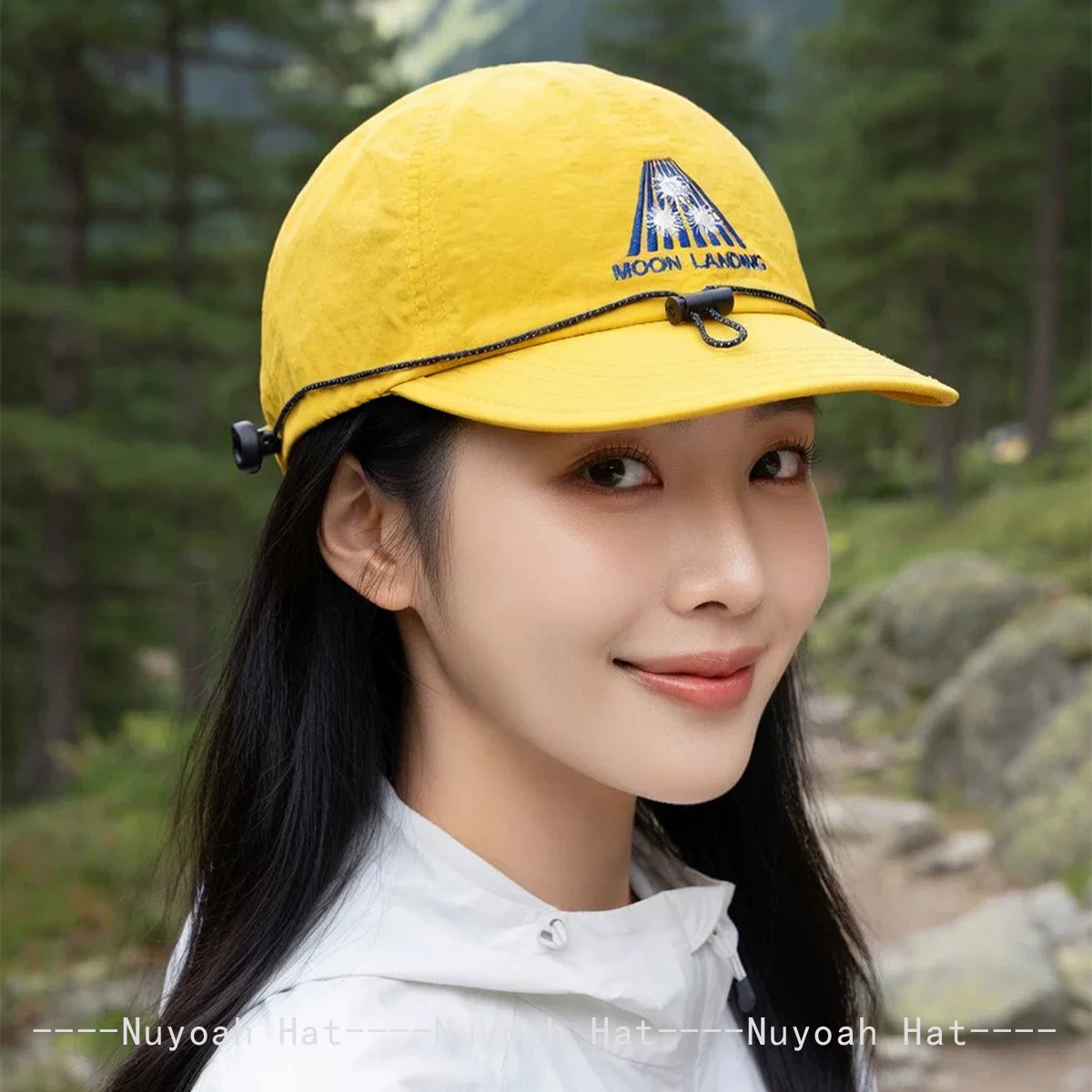 New Men Women Korean Quick-dry Embroidered Letters Baseball Hats Sunshade Drawstring Versatile Peaked Caps ins Fashion Flat Brim