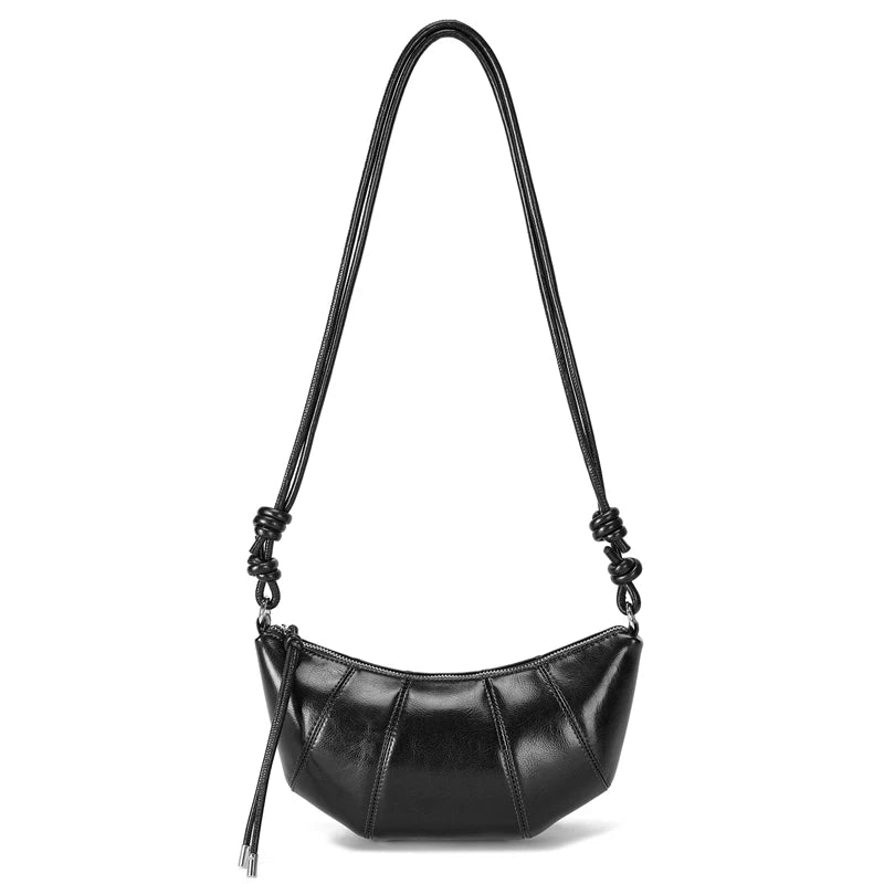 2026 new women's Mini cowhide leather Crossbody handbag luxury designer Lady commuting Shoulder Bag Oil Wax Leather Cowhorn bag