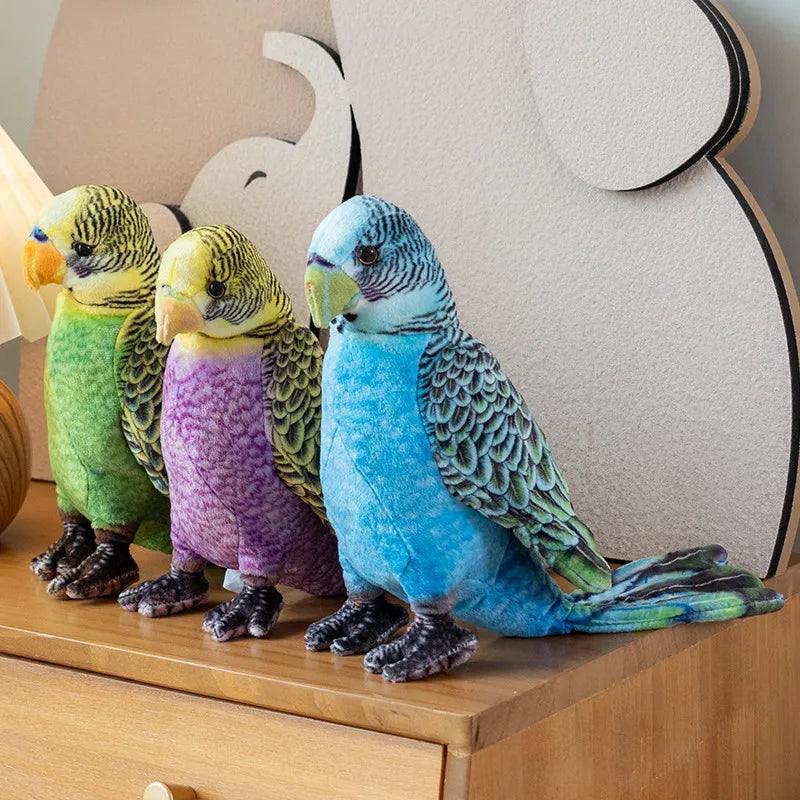 23cm Cute Lifelike Parrot Printed Animals Delicate Toy Pet Bird Bright Colour Plush Doll Zoo Souvenir Party Photo Props