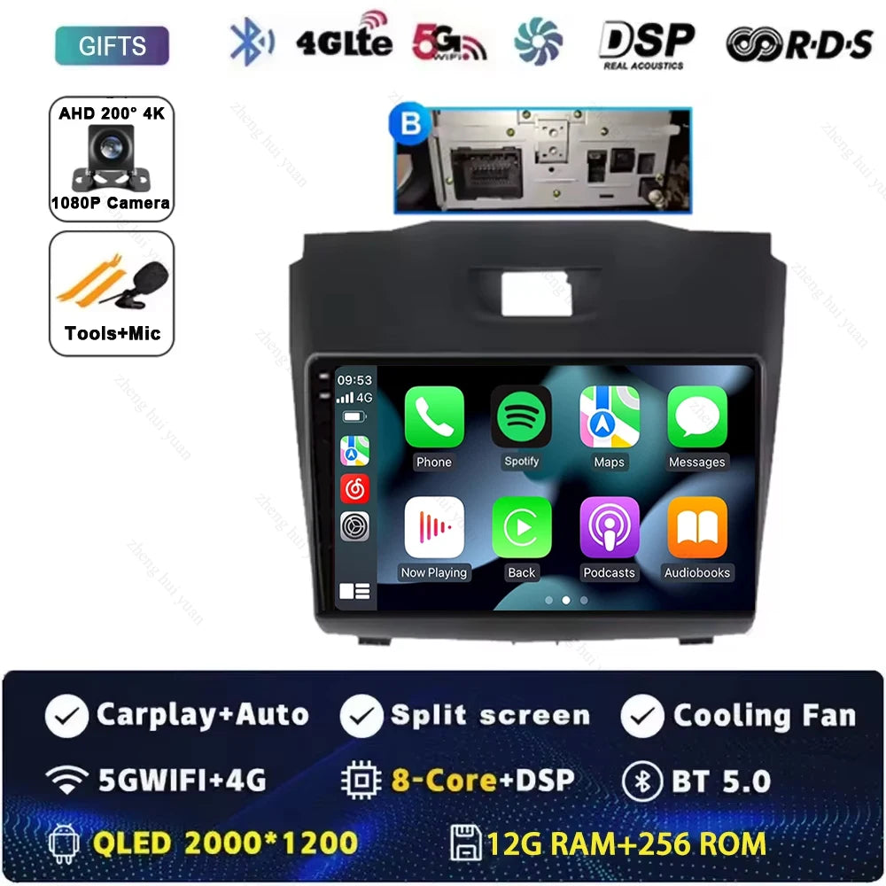 Android 15 Car Carplay Player For Chevrolet Holden S10 TRAILBLAZER COLORADO ISUZU DMAX GPS Radio Audio Multimedia Stereo BT Navi