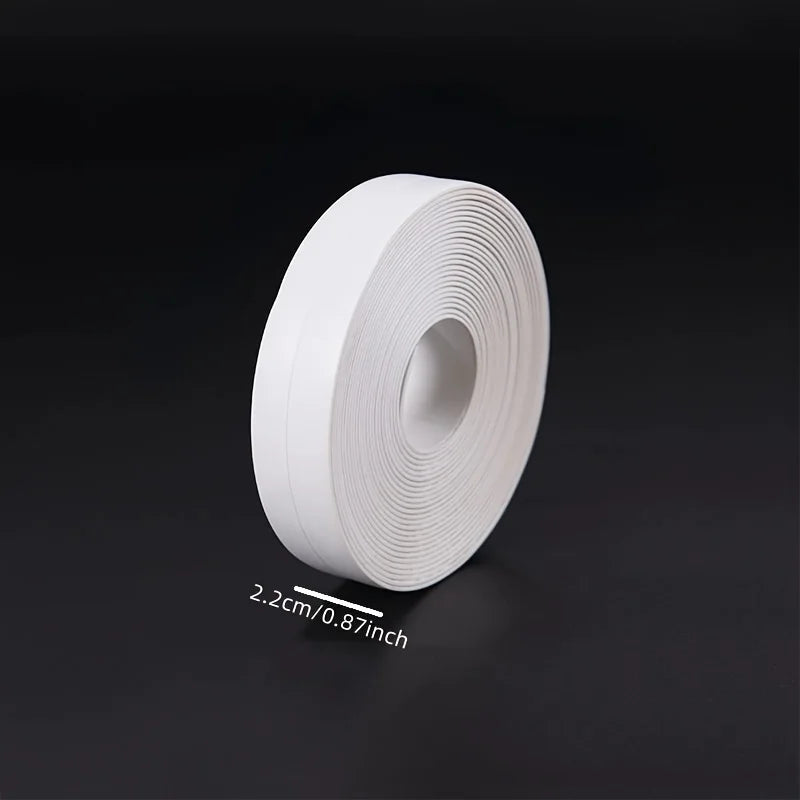 1roll White Stain Resistant PVC Waterproof Caulk Tape for Bathroom and Toilet, Self-Adhesive Sealant Strip for Wall, Sink, Floor