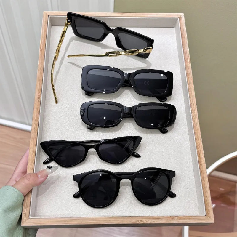 5pcs of Stylish and Durable Black Fashion Glasses Perfect for Daily Wear, Travel and Vacation, and Giving Gifts to Family