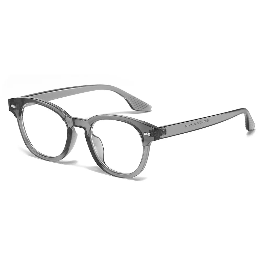 JNPCXI Fashion Men Round Glasses Anti Blue Light Rice Nail Women Eyeglass Fashion Luxury Retro Round Frame Computer Eyewear