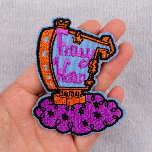Cartoon Fairy World Embroidery Patches Iron On Patches On Clothes DIY Dress Jeans Hat Clothing Accesories Applique Stickers
