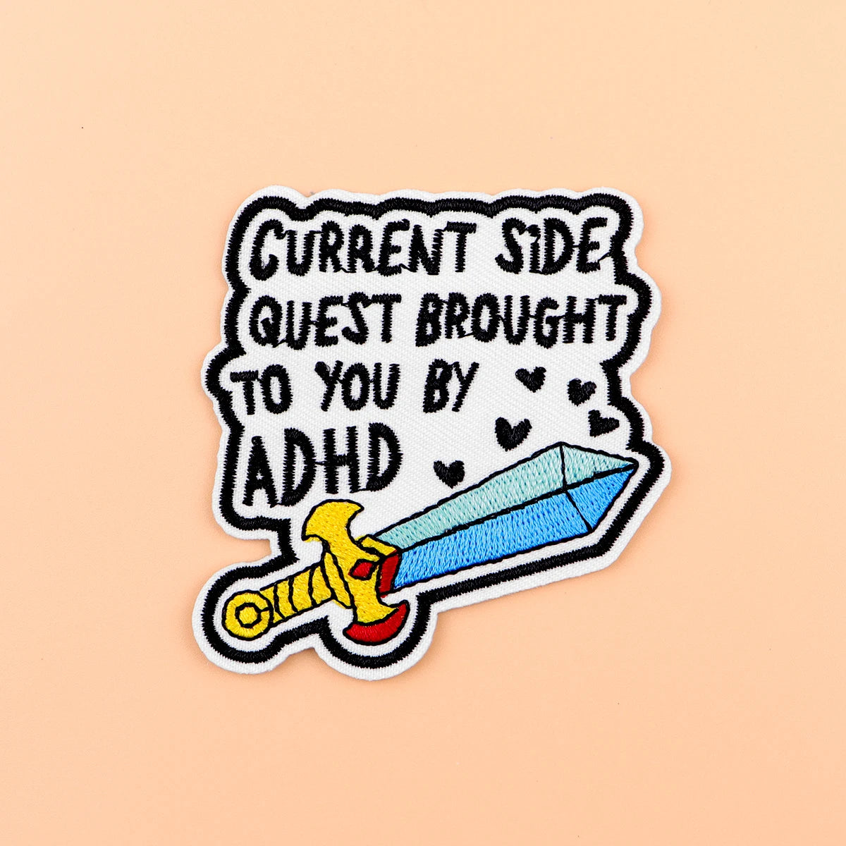 ADHD Quotes Iron On Patch Clothes Patch For Clothing Sword Embroidered Patch Garment Apparel Accessories Sewing Stickers