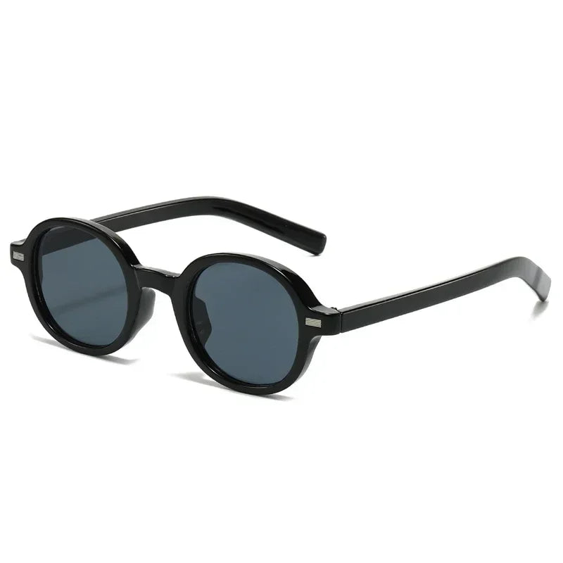 JNPCXI New Round Sunglasses Women Fashion Clear Ocean Blue Pink Gradient Lens Shades UV400 Men Retro Punk Rivets Sun Glasses