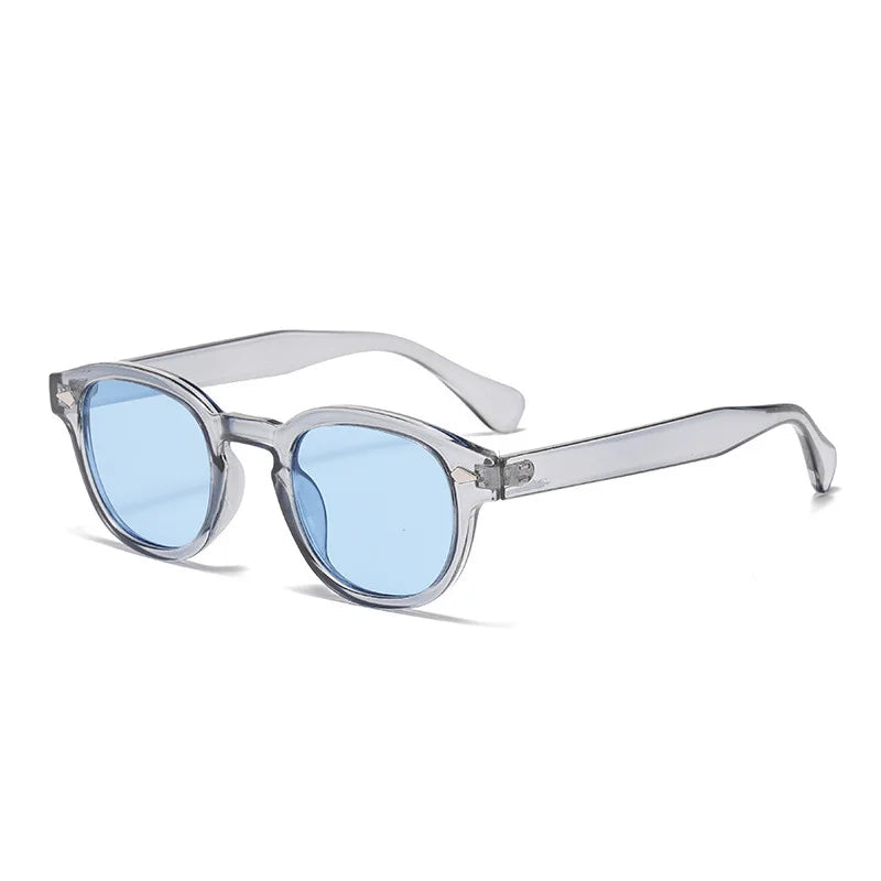 JNPCXI Fashion Gradient Blue Round Sunglasses for Women Men Vintage Tortoise Square Sun Glasses Lunettes De Soleil