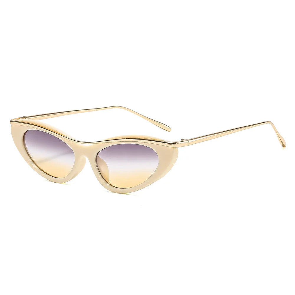 JNPCXI New Small Cat Eye Retro Sunglasses Women Fashion Brand Design Gradient Shades UV400 Men Punk Sun Glasses