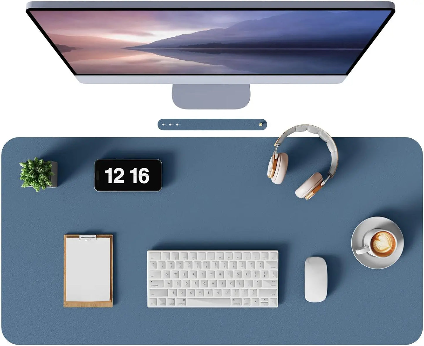 Non-Slip Desk Mat, Waterproof Desk Pad Table Protector, Large Mouse Pad Leather Writing Mat with Suede for Office /Home/Decor