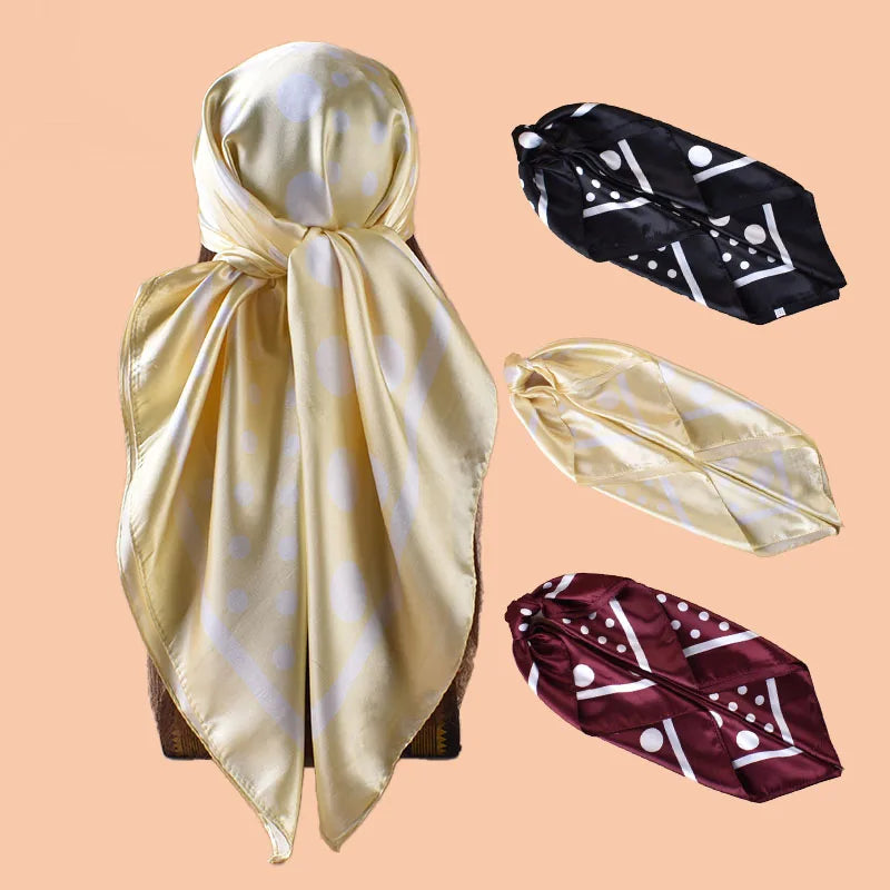1pc Gradient Paisley Print Satin Square Scarf Women's Hair Accessory Spring New Style Versatile as Belt Bag Decor Silk Headband