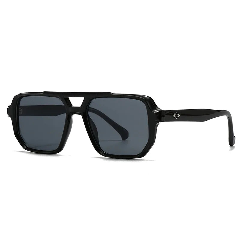 JNPCXI Ins Popular Fashion Square Sunglasses Men Gradient Shades UV400 Vintage Rivets Women Trending Blue Green Sun Glasses